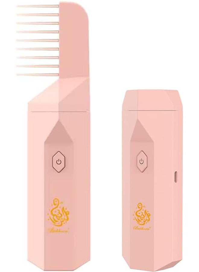 بخون مبخرة شعر كهربائية V3 برأس مشط للشعر ورأس للاستخدام للسيارة والمنزل لون وردي - Image 1