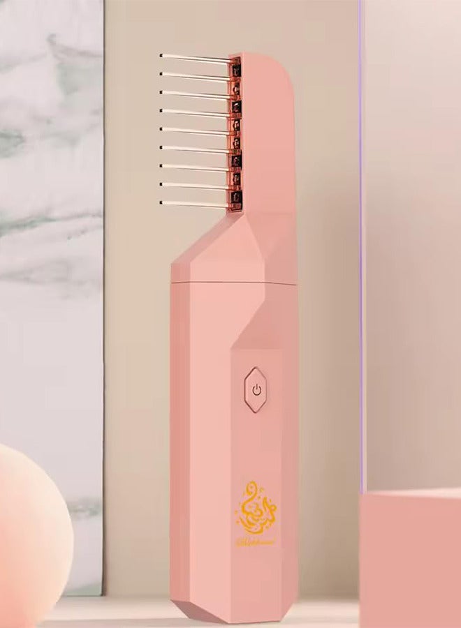 بخون مبخرة شعر كهربائية V3 برأس مشط للشعر ورأس للاستخدام للسيارة والمنزل لون وردي - Image 2