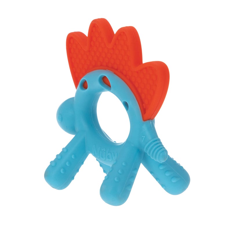 Nuby Geo Zoos Massaging Teether - Baby Teething Toy - Soft Easy Grip - 3+ Months - Dino - Image 4