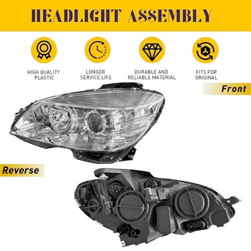 JHRISE Left Halogen Headlight Assembly For Mercedes Benz W204 C Class C300 C230 C350 2008-2011 Headlamp - Image 3