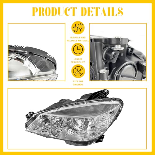 JHRISE Left Halogen Headlight Assembly For Mercedes Benz W204 C Class C300 C230 C350 2008-2011 Headlamp - Image 4
