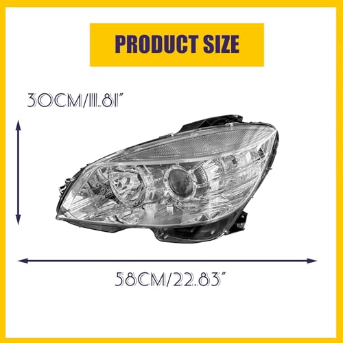 JHRISE Left Halogen Headlight Assembly For Mercedes Benz W204 C Class C300 C230 C350 2008-2011 Headlamp - Image 2