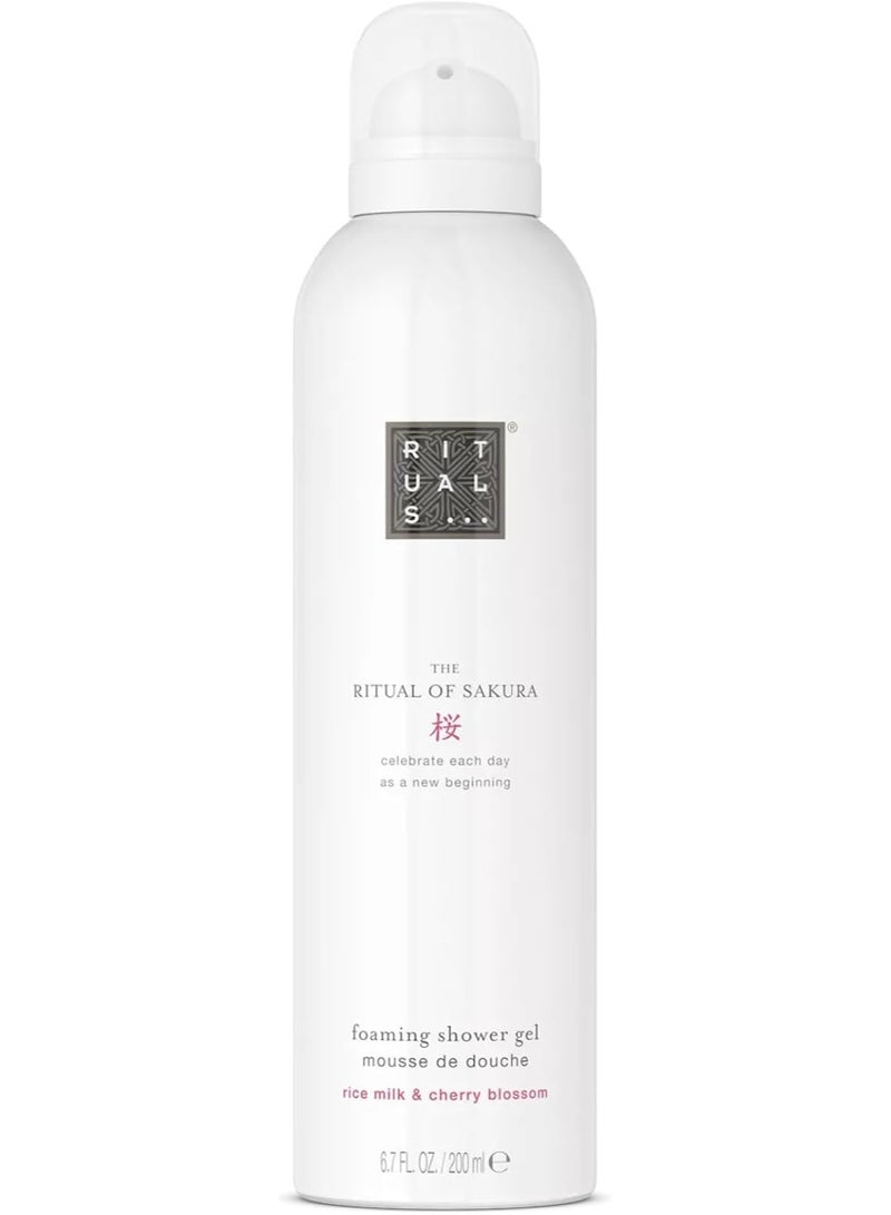 RITUALS Sakura Foaming Shower Gel – Gel-to-Foam Body Wash with Cherry Blossom & Rice Milk Extract for Soft, Delicately Scented Skin, 200ml / 6.7 fl oz - Image 1