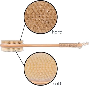 KPro Back Brush with Long Handle Body Brush Long Soft and Hard bristles - Image 2