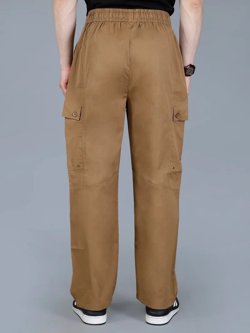 فورت كولينز بنطلون كارجو رجالي سادة مع رباط