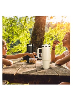 Tumbler with Handle and Straw Lid, Insulated Reusable Stainless Steel Water Bottle, Milky White - Travel Mug for Iced Coffee and Cold Beverages, Perfect for Car and Home, 40 oz - pzsku/Z97D38628D74E07E90B12Z/45/_/1736843715/68affdfa-b62a-4506-b712-b0ad8193ba76