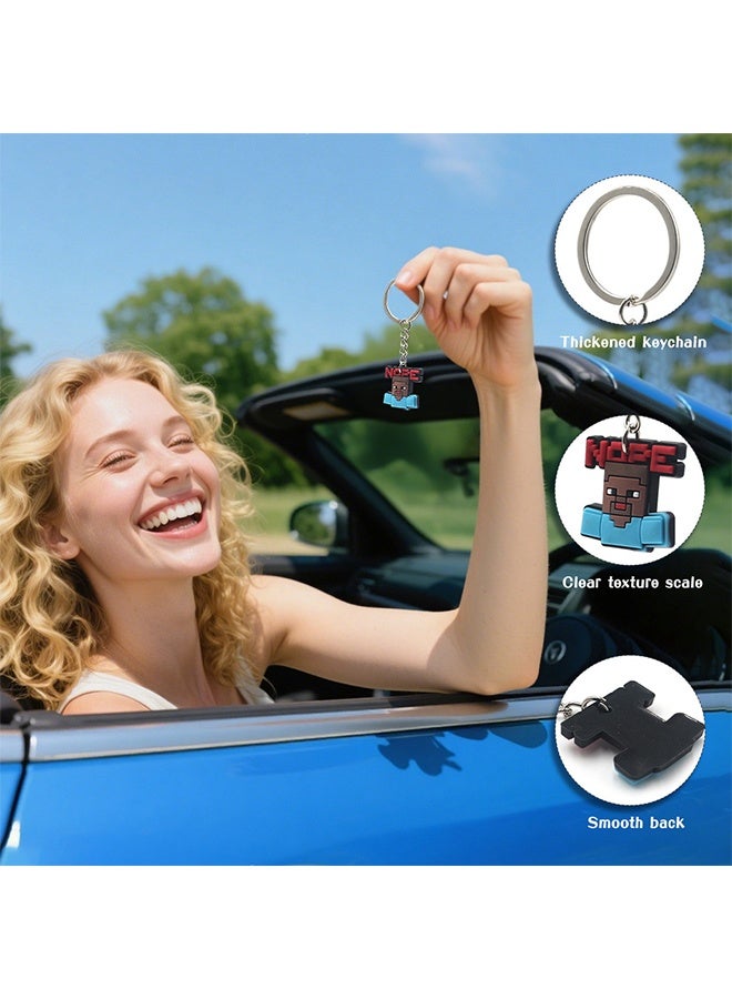 ماين كرافت مجموعة من ١٢ سلسلة مفاتيح ماين كرافت، هدية عيد ميلاد، خفيفة الوزن، قابلة للحمل، مناسبة للحقائب وحقائب الظهر والأولاد والبنات والأطفال. - Image 3