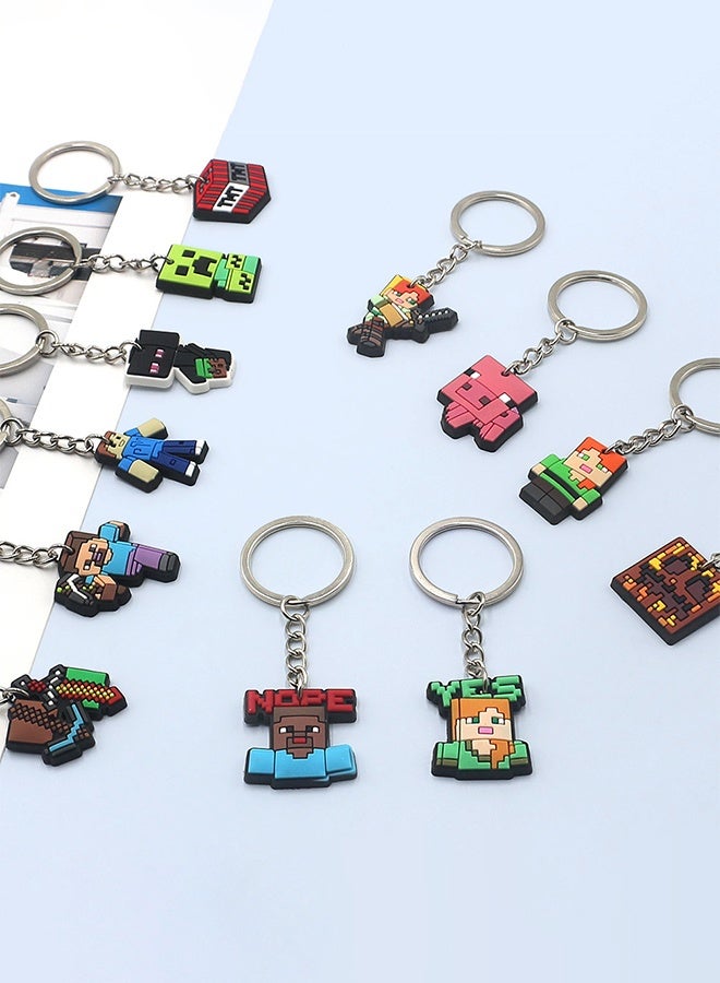 ماين كرافت مجموعة من ١٢ سلسلة مفاتيح ماين كرافت، هدية عيد ميلاد، خفيفة الوزن، قابلة للحمل، مناسبة للحقائب وحقائب الظهر والأولاد والبنات والأطفال. - Image 2