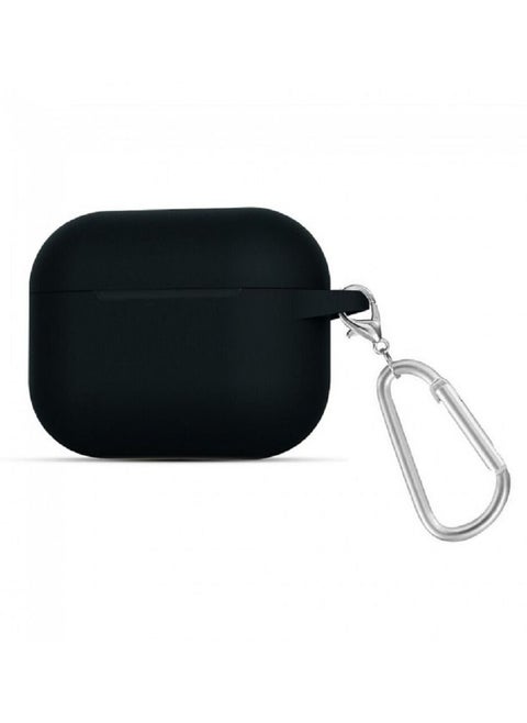 Apple AirPods 3 (3rd Generation) Protective Shockproof Silicone Case Cover with Keychain Carabiner Black