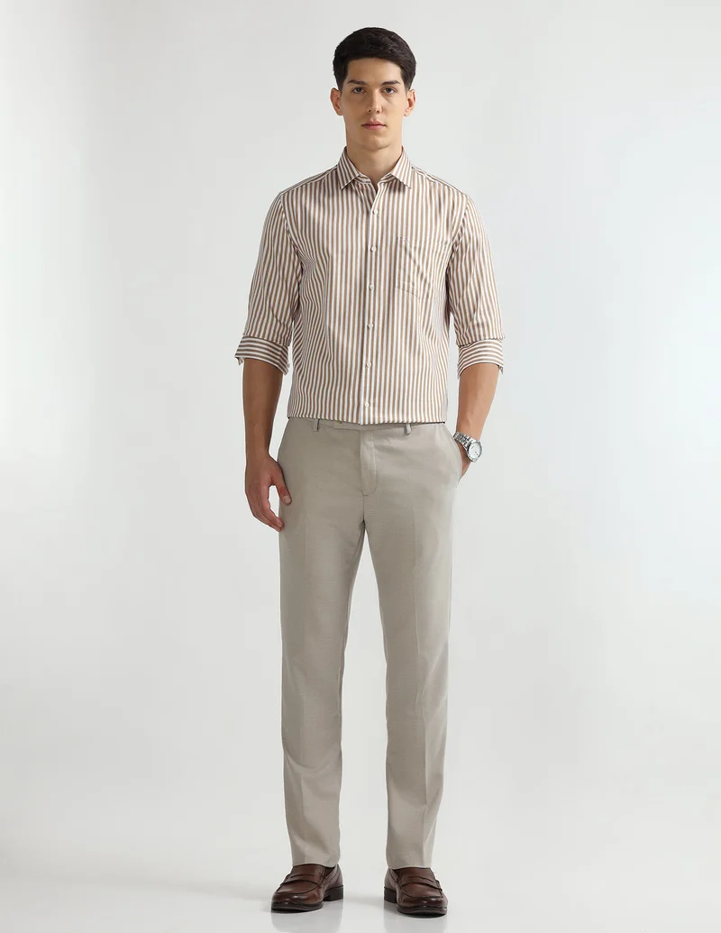 Arrow Brown Manhattan Slim Fit Shirt for Men | Best Price UAE