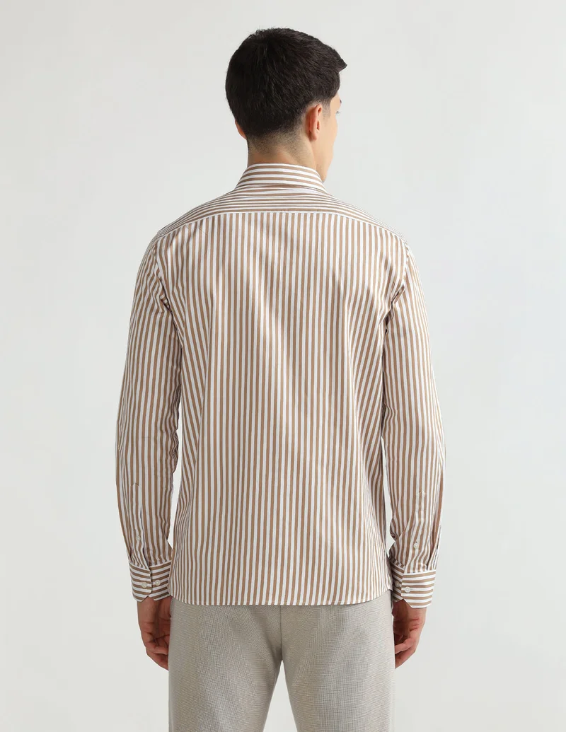 Arrow Brown Manhattan Slim Fit Shirt for Men | Best Price UAE