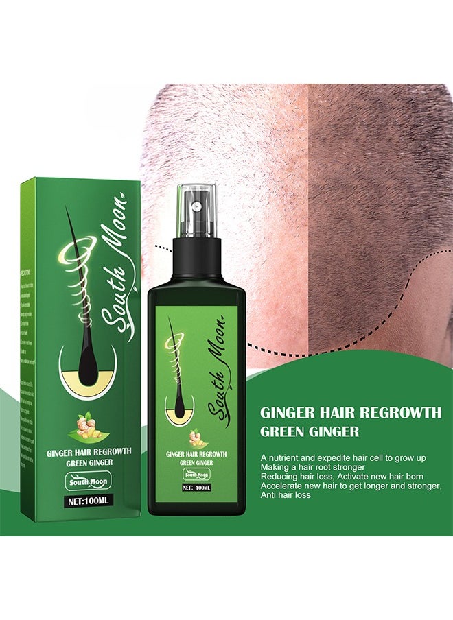 SOUTH MOON - Hair Nourishing Growth Spray, Green Ginger Hair Regrowth Spray, Moisturizing Fast Growth Anti-Defixation Spray Growth Solution, Organic Growth Plus Nourishing Ginger Spray for Men and Women(100ML) - Image 1