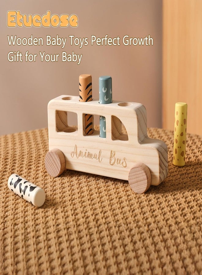 Etucdose Wooden Pop Up Toys for Babies | STEM Montessori Toys Color Animal Bus for Toddlers | Preschool Learning Toddler Educational Gifts for Kids Boys Girls | Baby Toy Games - Image 5