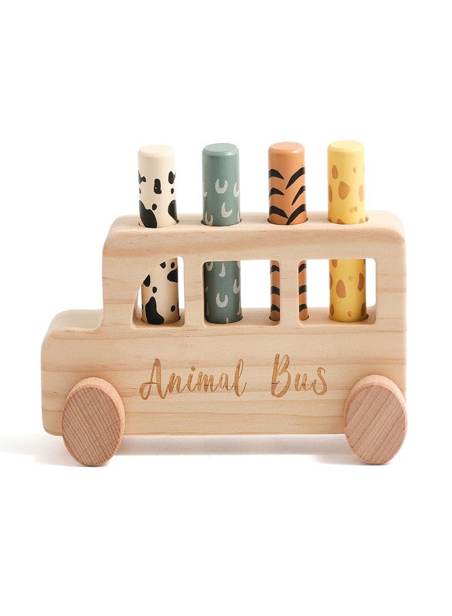 Etucdose Wooden Pop Up Toys for Babies | STEM Montessori Toys Color Animal Bus for Toddlers | Preschool Learning Toddler Educational Gifts for Kids Boys Girls | Baby Toy Games - Image 1