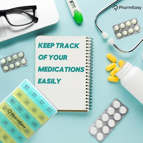 PharmEasy 7 Day Weekly Pill Box, Durable Medicine Organizer Box with Extra Large Multicoloured Compartments and BPA Free Material for Moisture Free Storage - Portable Tablet organiser. - Image 3