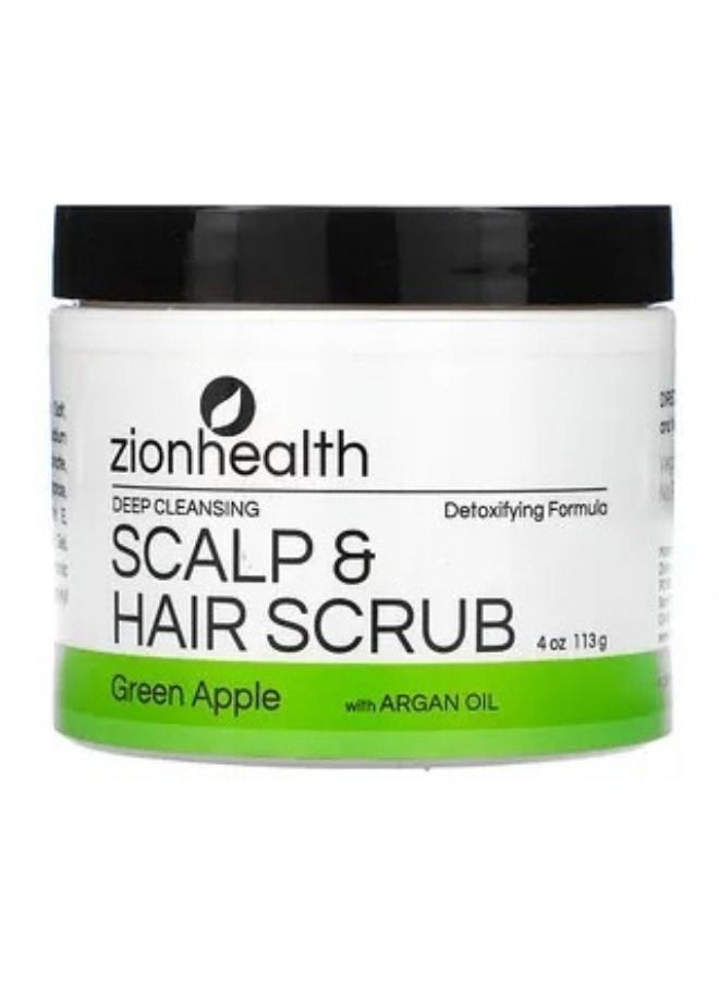 Zion Health Zion Health Deep Cleansing Scalp & Hair Scrub with Argan Oil Green Apple 4 oz 113 g 