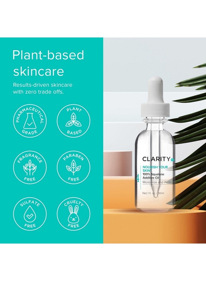 كلاريتي آر إكس ClarityRx Nourish Your Skin زيت مرطب سكوالين 100%، زيت طبيعي مضاد للشيخوخة للوجه مع مضادات الأكسدة للبشرة الجافة (1 أونصة سائلة) - Image 5