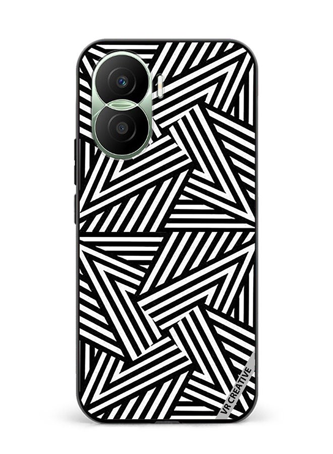 VR CREATIVE Protective Case Cover For Honor Play7T Pro Abstract Black And White Design Multicolour - Image 1