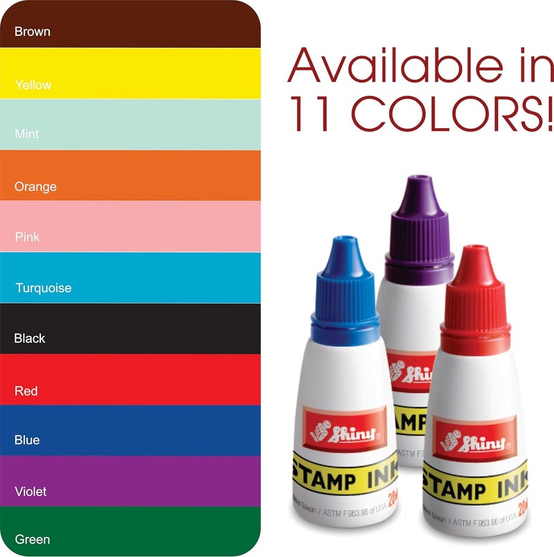 Shiny Blue Refill Ink, Shiny Premium Water-Based Refill Ink for Rubber Stamps, 1oz - Image 3