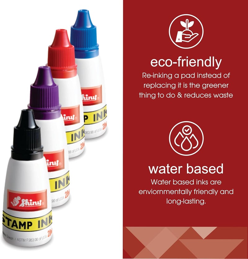 Shiny Blue Refill Ink, Shiny Premium Water-Based Refill Ink for Rubber Stamps, 1oz - Image 5