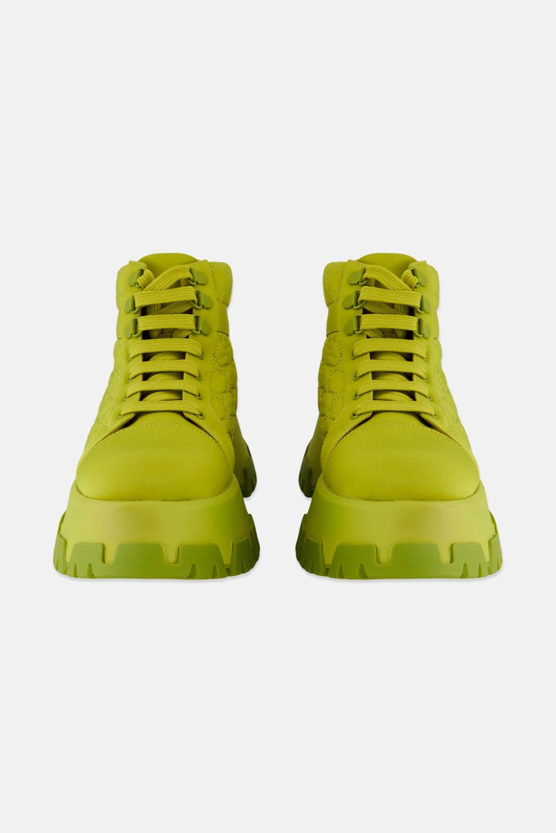 CHARLES & KEITH Women Hight Top Lace Up Casual Shoes, Green - Image 3