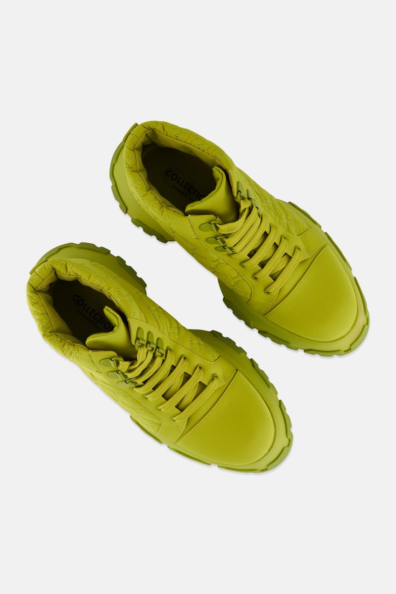 CHARLES & KEITH Women Hight Top Lace Up Casual Shoes, Green - Image 4