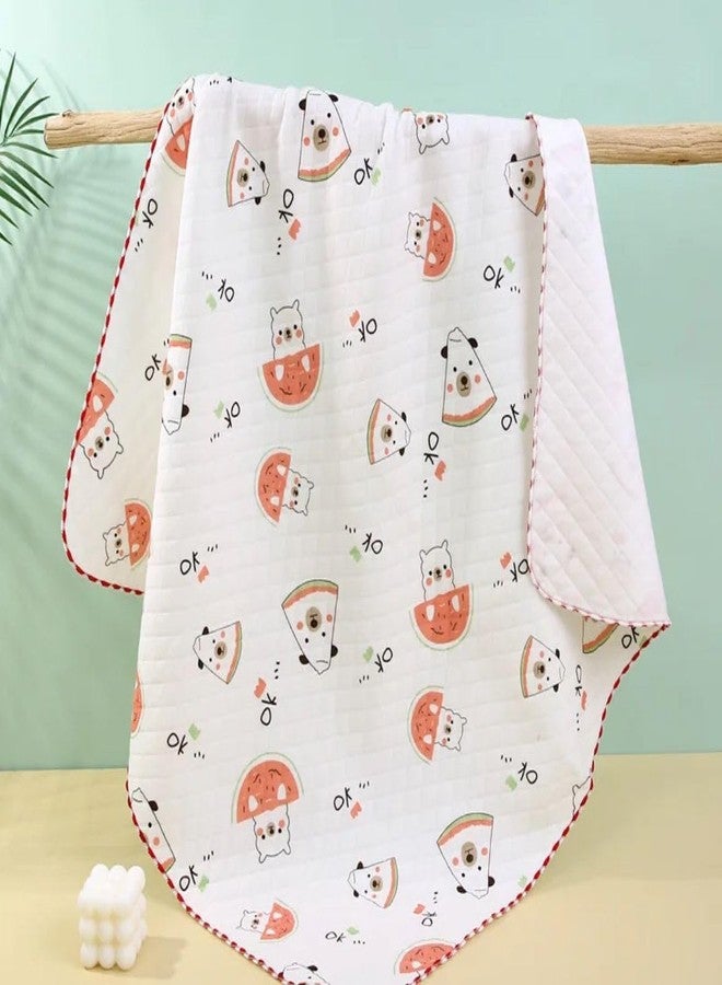 Reexplore Ultra Super Soft 100% Knitted Cotton Baby Swaddle Cloth | Soft Cotton Sheets Baby Wrap Fluffy 3 Layered AC Wrapping Receiving Blanket for New Born Babies (85x85 Cm,)-Pack of 1 (White 5) - Image 5