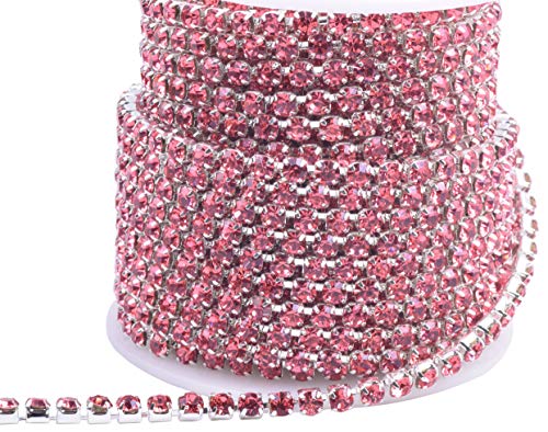 KAOYOO 10 Yards 4MM Crystal Rhinestone Close Chain Trim for Sewing CraftsDIY Decoration