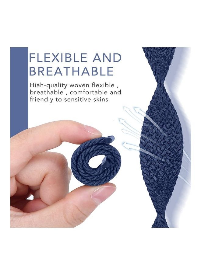 Braided Stretch Solo Loop Band for Apple Watch 38mm/40mm – Compatible with Series SE/7/6/5/4/3/2/1 – Soft Comfortable Strap (Blue)