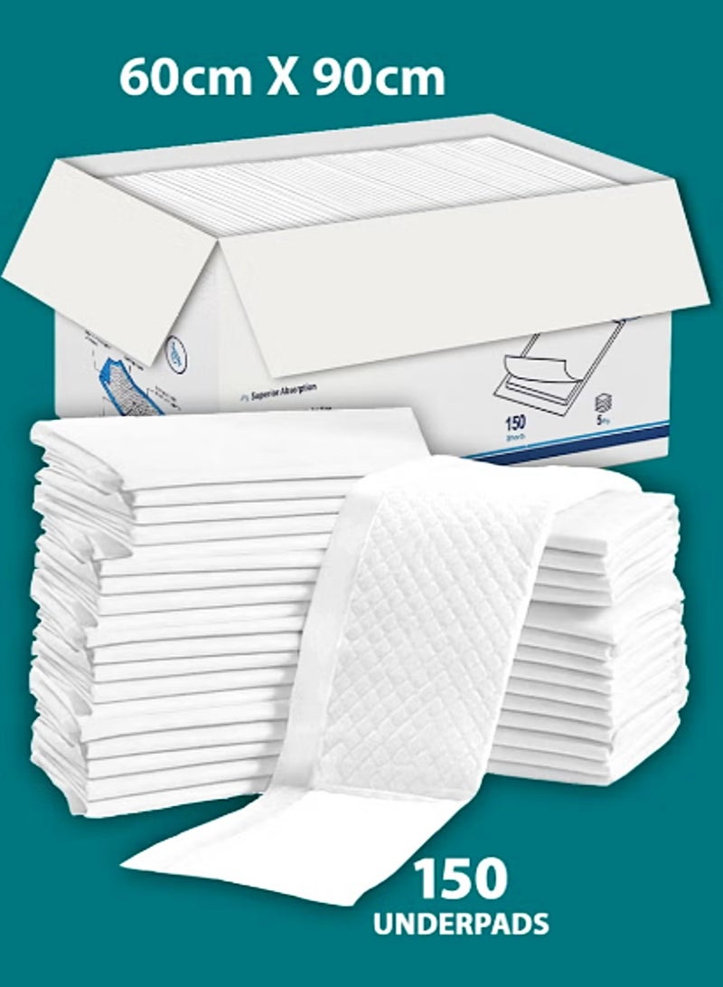 Sanitary Changing UnderPads Set 60x90 cm, 150 Disposable Pieces, for Adults, Elderly and Children - Image 1