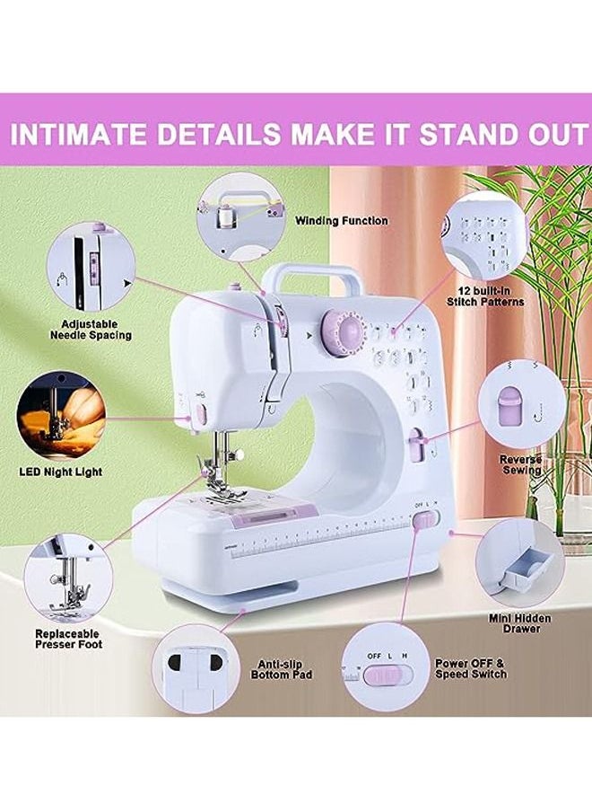 Arabest Mini Sewing Machine for Beginners and Kids, Sewing Machines with Reverse Sewing and 12 Built-in Stitches, Portable Sewing Machine  - Image 2
