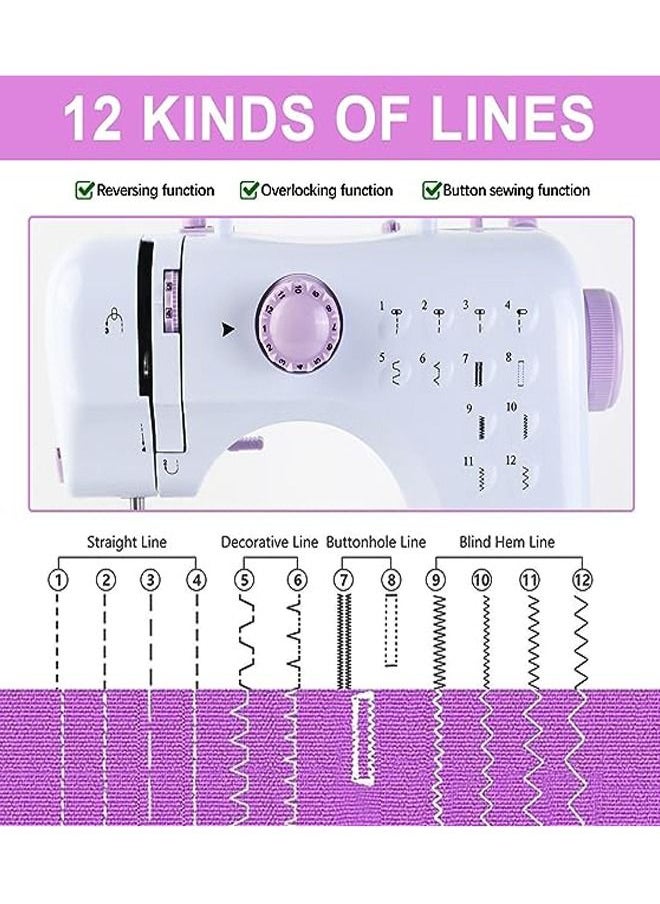 Arabest Mini Sewing Machine for Beginners and Kids, Sewing Machines with Reverse Sewing and 12 Built-in Stitches, Portable Sewing Machine  - Image 3