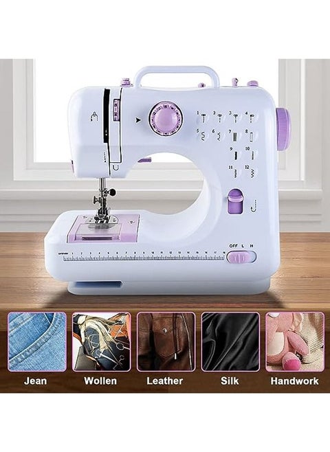 Mini Sewing Machine for Beginners and Kids, Sewing Machines with Reverse Sewing and 12 Built-in Stitches, Portable Sewing Machine