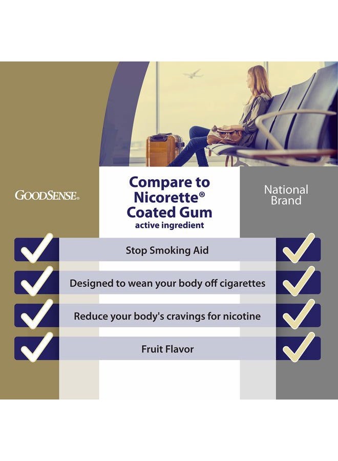 GOODSENSE Good Sense Nicotine Polacrilex Coated Gum 4 mg (Nicotine), Light Yellow Fruit, 100 Count  - Image 2