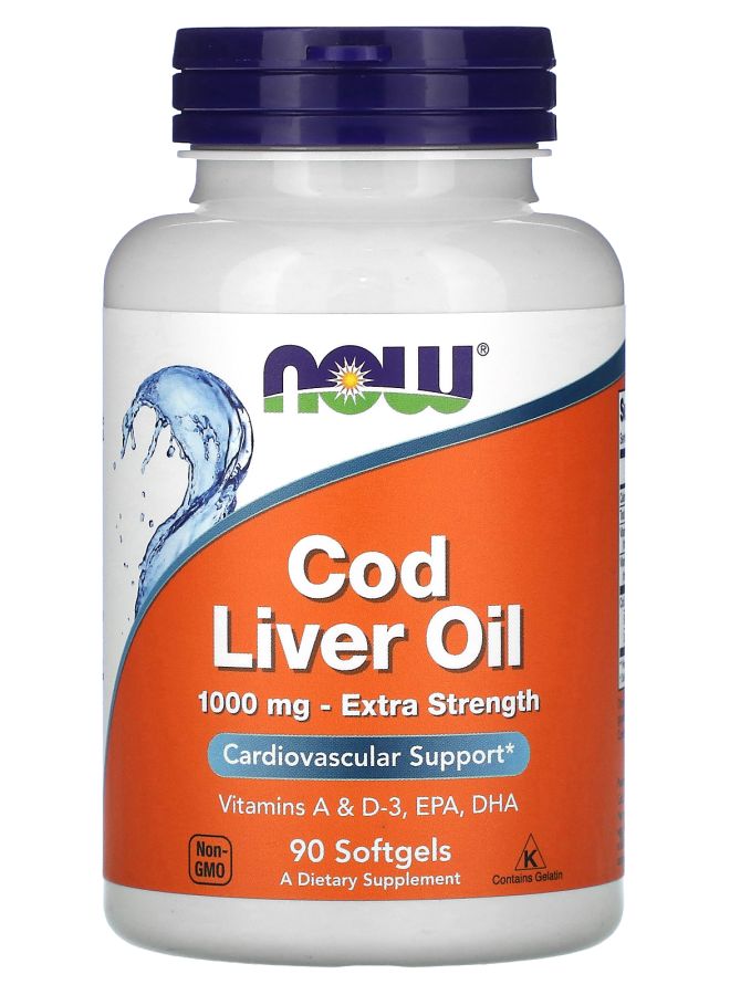 now Cod Liver Oil Extra Strength 1000 mg 90 Softgels