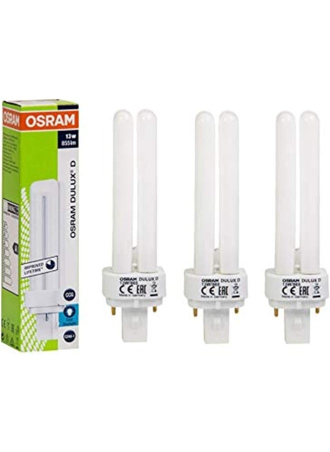 Osram Osram Home Decorative High Quality And Durable, 2 Pin Day Light Double Twin Tube Cfl Bulb, 13 Watt Energy Saving Bulb, Cool White - (Pack Of 3)  - Image 1