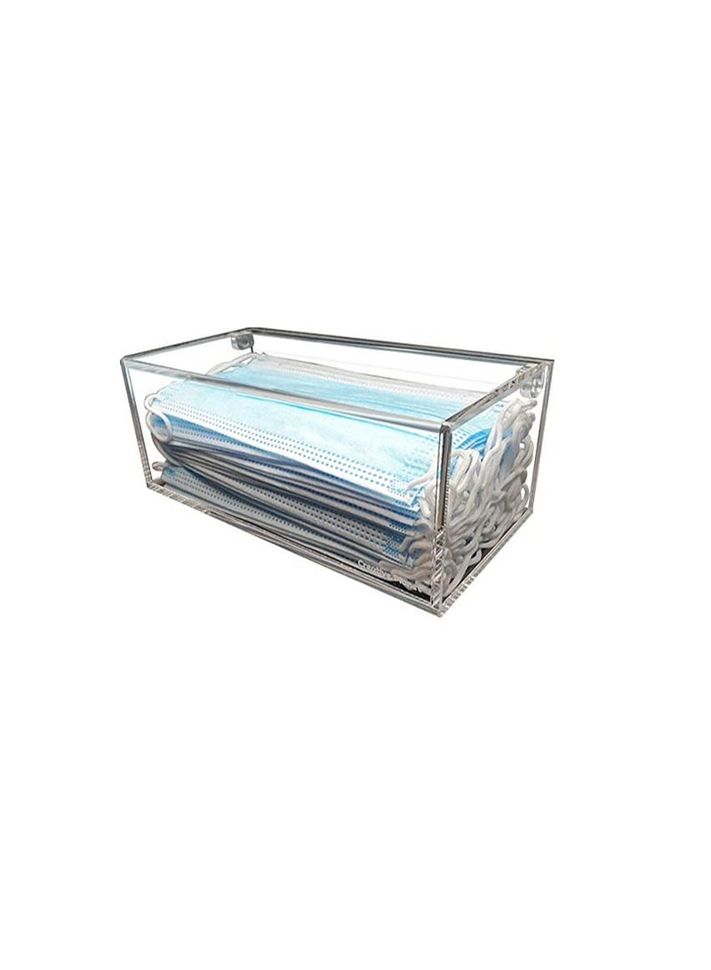 Creative Planet Creative Planet Hygienic Mask Dispenser Acrylic Holder Storage Box High Clarity Case for Home Office Car Durable Stylish Transparent (Adult Extended)  - Image 1
