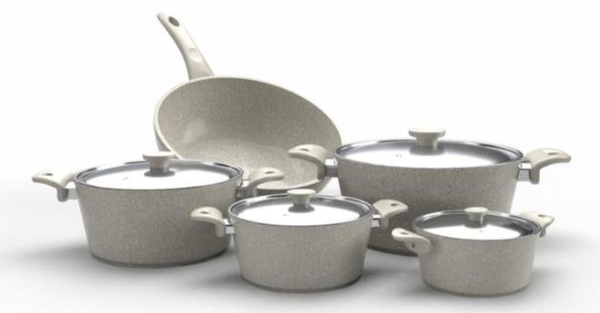 توب شيف مجموعة من 9 قطع أواني طهي من الجرانيت - Image 1