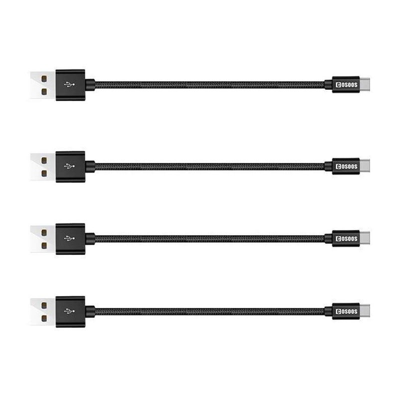 COSOOS 4 Short USB Type C Cables 9in23cm Nylon Braided Fast Charge  Sync USB C to USB 30 Cables for iPhone 16 15 Samsung Galaxy S23 S22 S21 Note 10 Google PixelLG V20 G6 Charging Station - Image 1