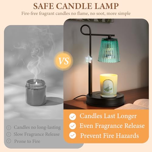 SHARE&CARE Candle Warmer Lamp - Valentine's Festive Metal Wax Melter with Timer & 4 Dimming Modes, Gift-Ready for Women, Christmas, Birthday, Women Gift for Mom, Wife,Her (Black-St) - Image 4