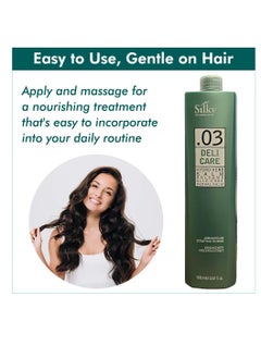 SILKY Silky .03 Hydrating Hair Balm with Green Tea Extract - Daily Herbal Hair Treatment for Instant Hydration & Manageable Hair - Hair Mask Cruelty-Free & Suitable for All Hair Types -1000 ml  - Image 3