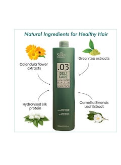 SILKY Silky .03 Hydrating Hair Balm with Green Tea Extract - Daily Herbal Hair Treatment for Instant Hydration & Manageable Hair - Hair Mask Cruelty-Free & Suitable for All Hair Types -1000 ml  - Image 4