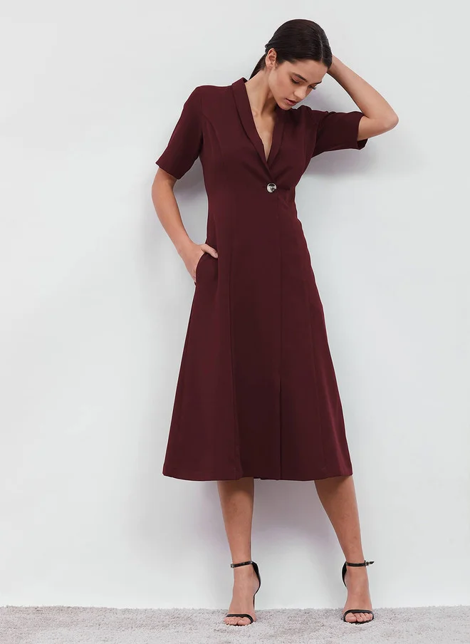 Salt Attire SALT ATTIRE Women Solid Formal Fit & Flare Midi Dress
