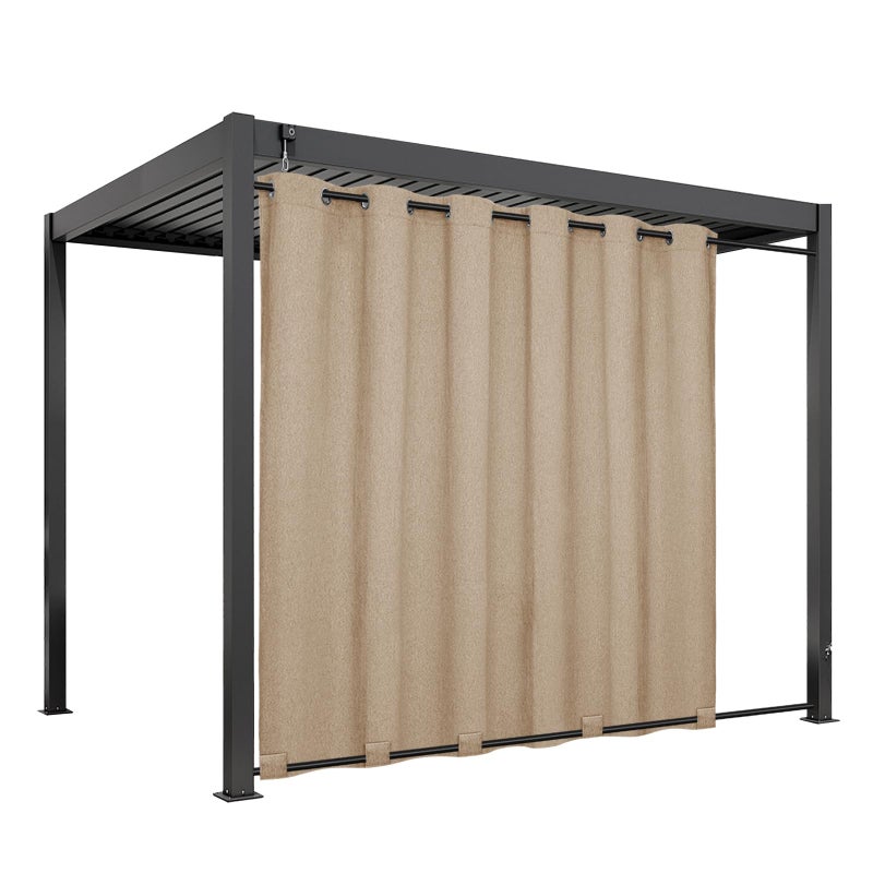 Easy-Going EasyGoing Linen Look Outdoor Curtains Waterproof Windproof Porch Curtains Soft Thicken Outdoor Privacy Curtains for Patio Gazebo Grommet Top and Tab Bottom Drape 1 Panel 110x96 inch Beige