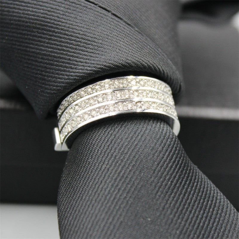 New Selling Men'S Dress High-Grade Zircon Micro-Inlay Tie Buckle Fixed Ring Tie Clip Fashion Accessories - Image 4