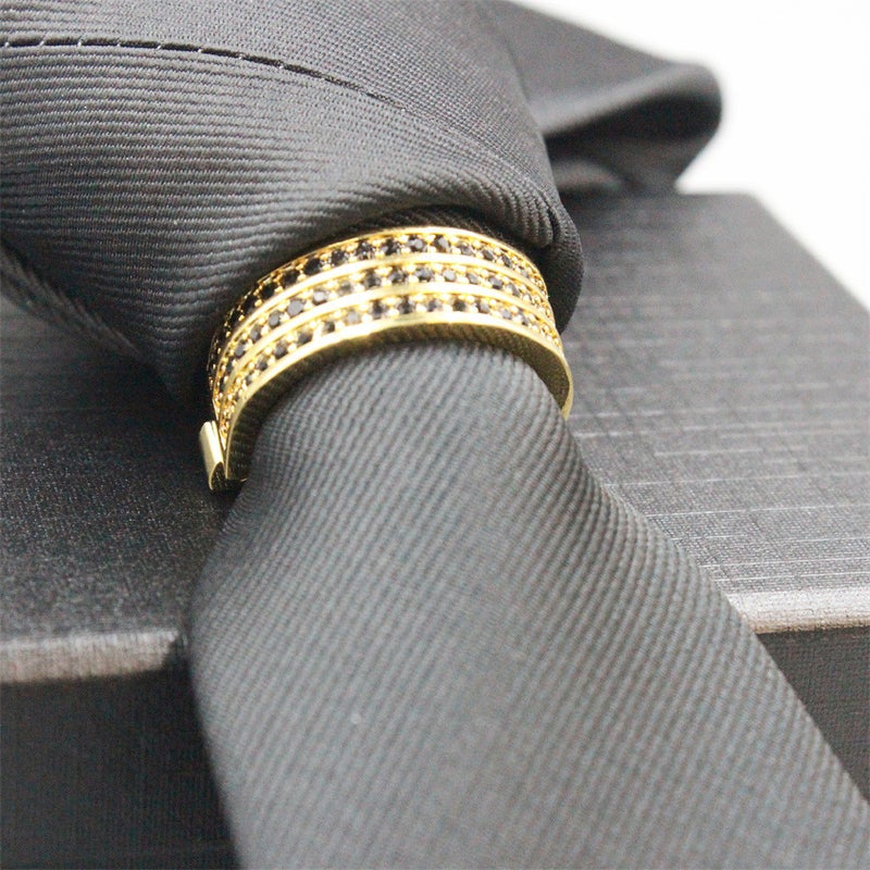 New Selling Men'S Dress High-Grade Zircon Micro-Inlay Tie Buckle Fixed Ring Tie Clip Fashion Accessories - Image 3
