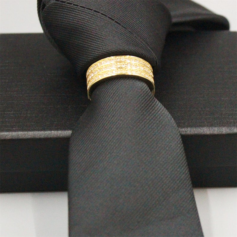 New Selling Men'S Dress High-Grade Zircon Micro-Inlay Tie Buckle Fixed Ring Tie Clip Fashion Accessories - Image 5