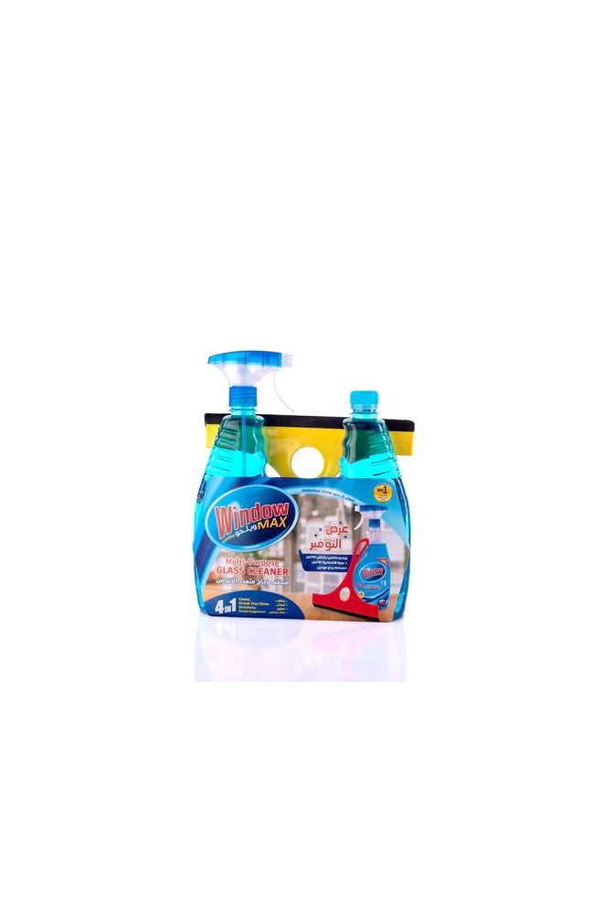 El Helal & Silver Star Window Glass Cleaner, 700ml, Special Offer, Space + Spray + Economy, Scented (6221999109657) 
