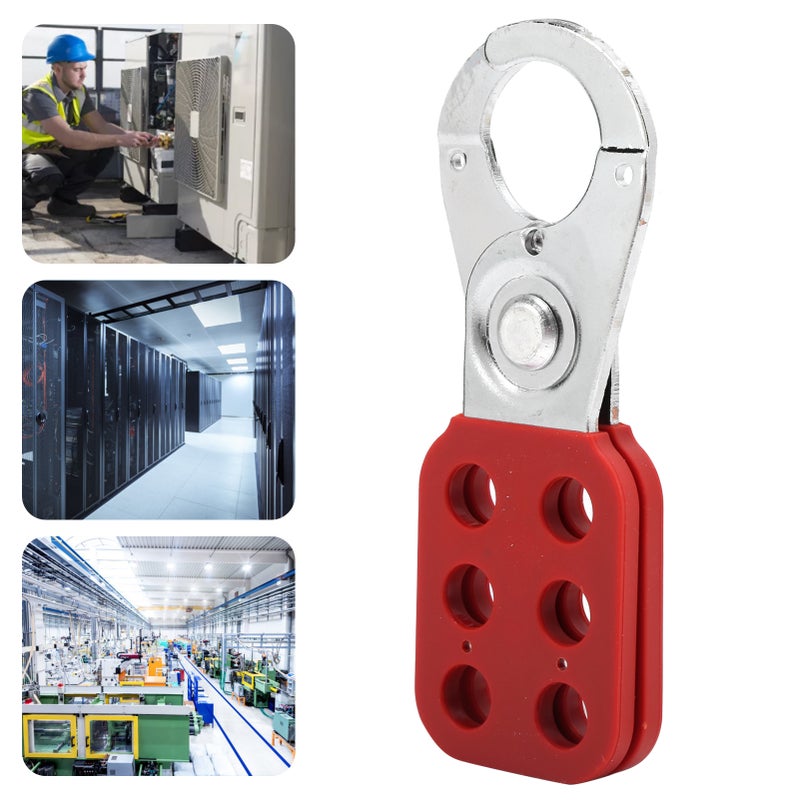 1in Jaw Lockout Hasp Safety Tagout for Padlock Plastic Insulated Snap Lock Nylon PA Steel - Image 1