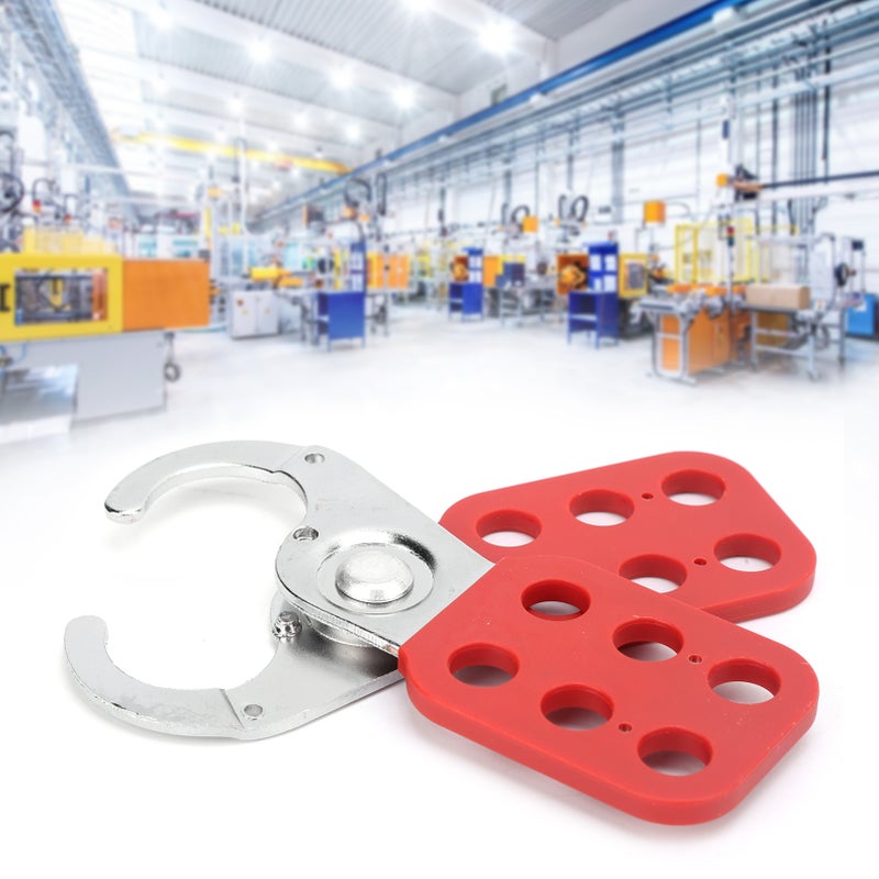 1in Jaw Lockout Hasp Safety Tagout for Padlock Plastic Insulated Snap Lock Nylon PA Steel - Image 4